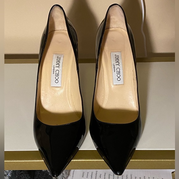 Jimmy Choo ‘Love 100’ Patent Leather Pointed Toe Pumps, Black | EU 39.5 - Picture 7 of 13